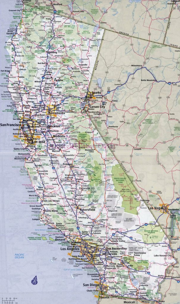 Large Detailed Road And Highways Map Of California State With All ...