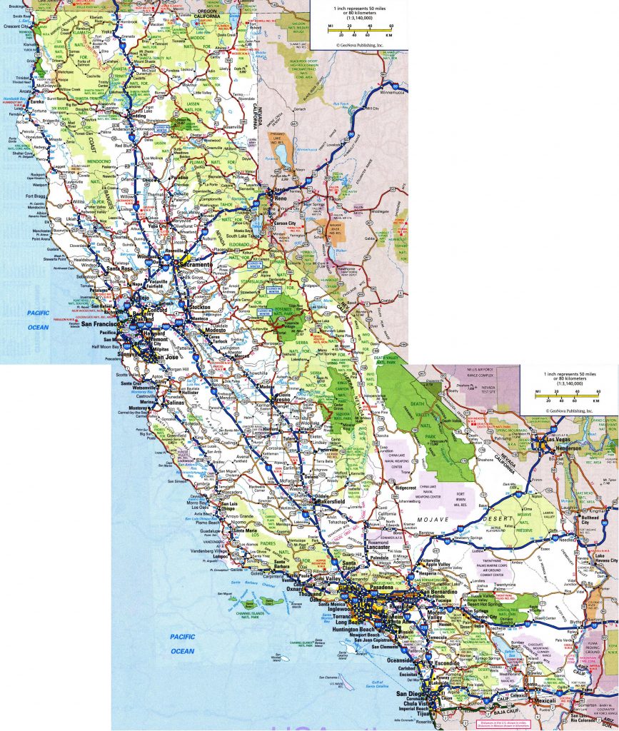 Large Detailed Road And Highways Map Of California State With All - Map ...