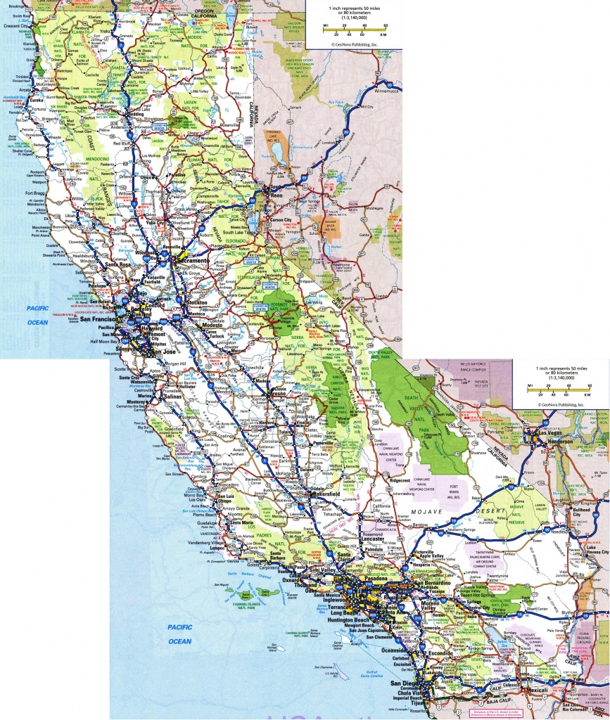 Large Detailed Road And Highways Map Of California State With All - Map Of California Parks