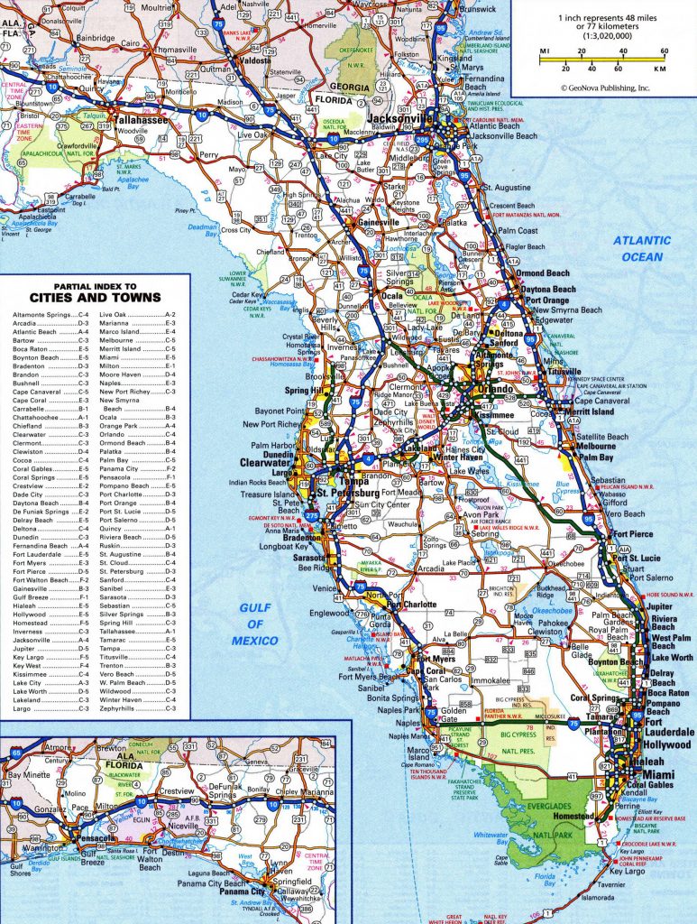 Large Detailed Roads And Highways Map Of Florida State Vidiani Old Florida Road Maps 773x1024 