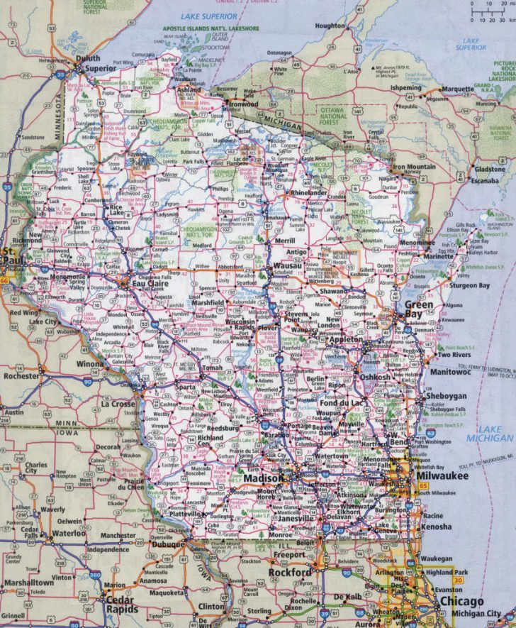 Printable Map Of Wisconsin Cities