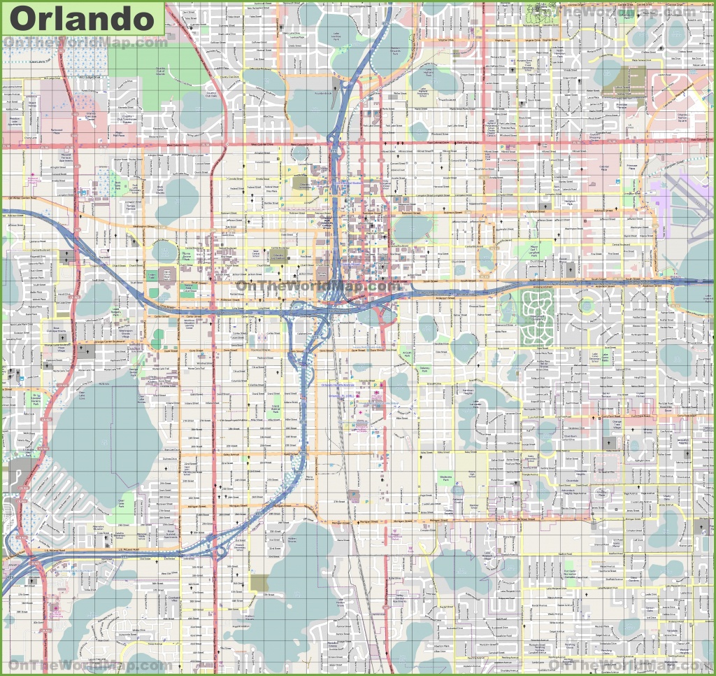 Large Detailed Street Map Of Orlando - Detailed Map Of Orlando Florida