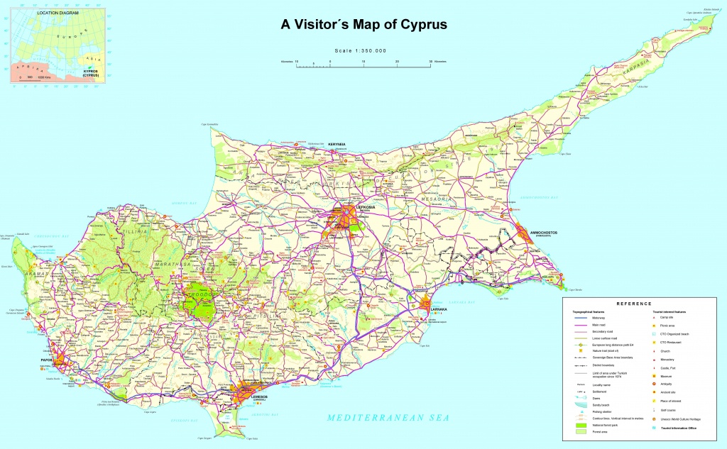 Large Detailed Tourist Map Of Cyprus - Printable Map Of Cyprus