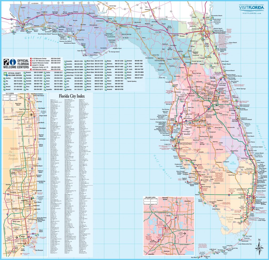 Large Detailed Tourist Map Of Florida - Road Map Of Central Florida ...