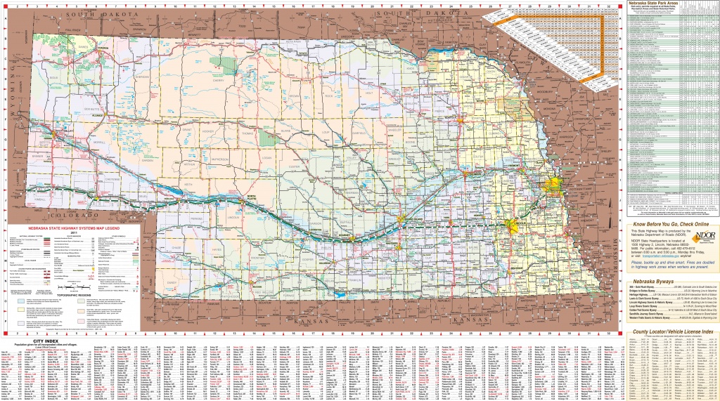 Large Detailed Tourist Map Of Nebraska With Cities And Towns - Printable Road Map Of Nebraska
