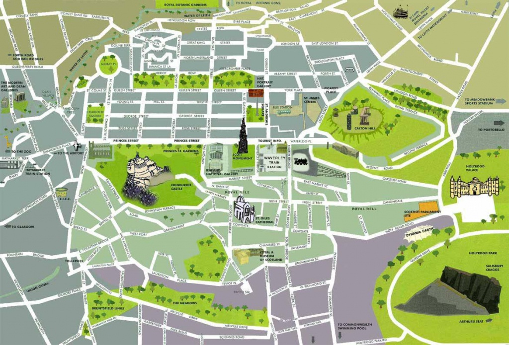Edinburgh Printable Tourist Map | Sygic Travel - Edinburgh Street Map