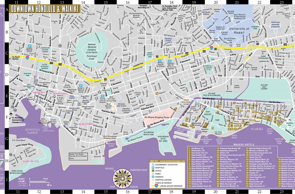 Large Honolulu Maps For Free Download And Print | High-Resolution - Printable Map Of Waikiki