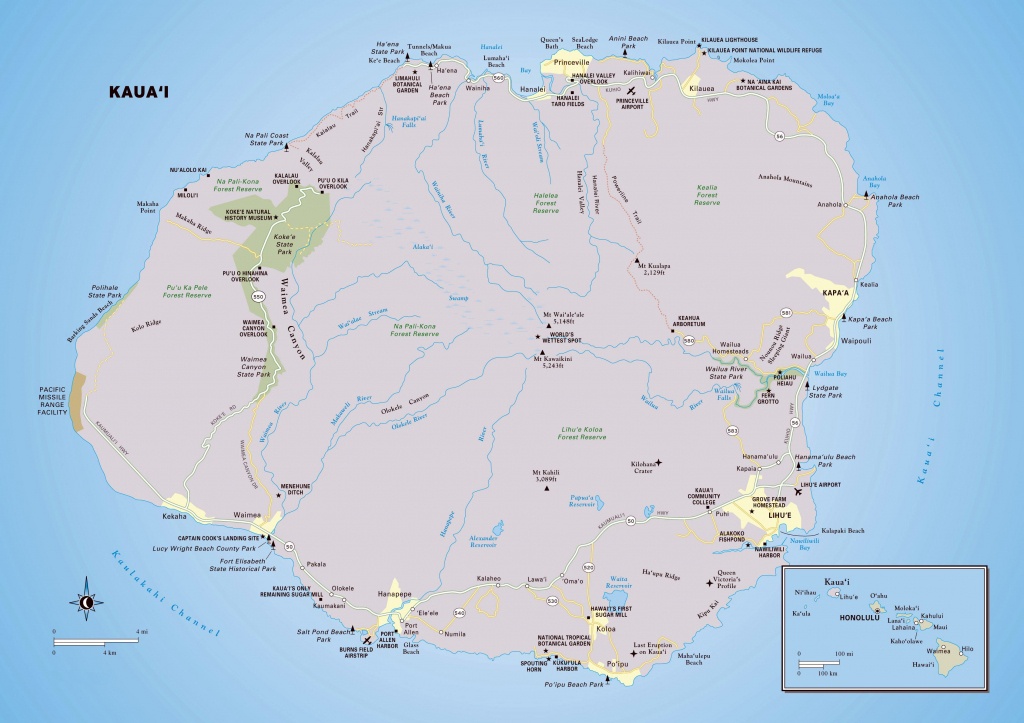 Large Kauai Island Maps For Free Download And Print | High - Printable Map Of Kauai