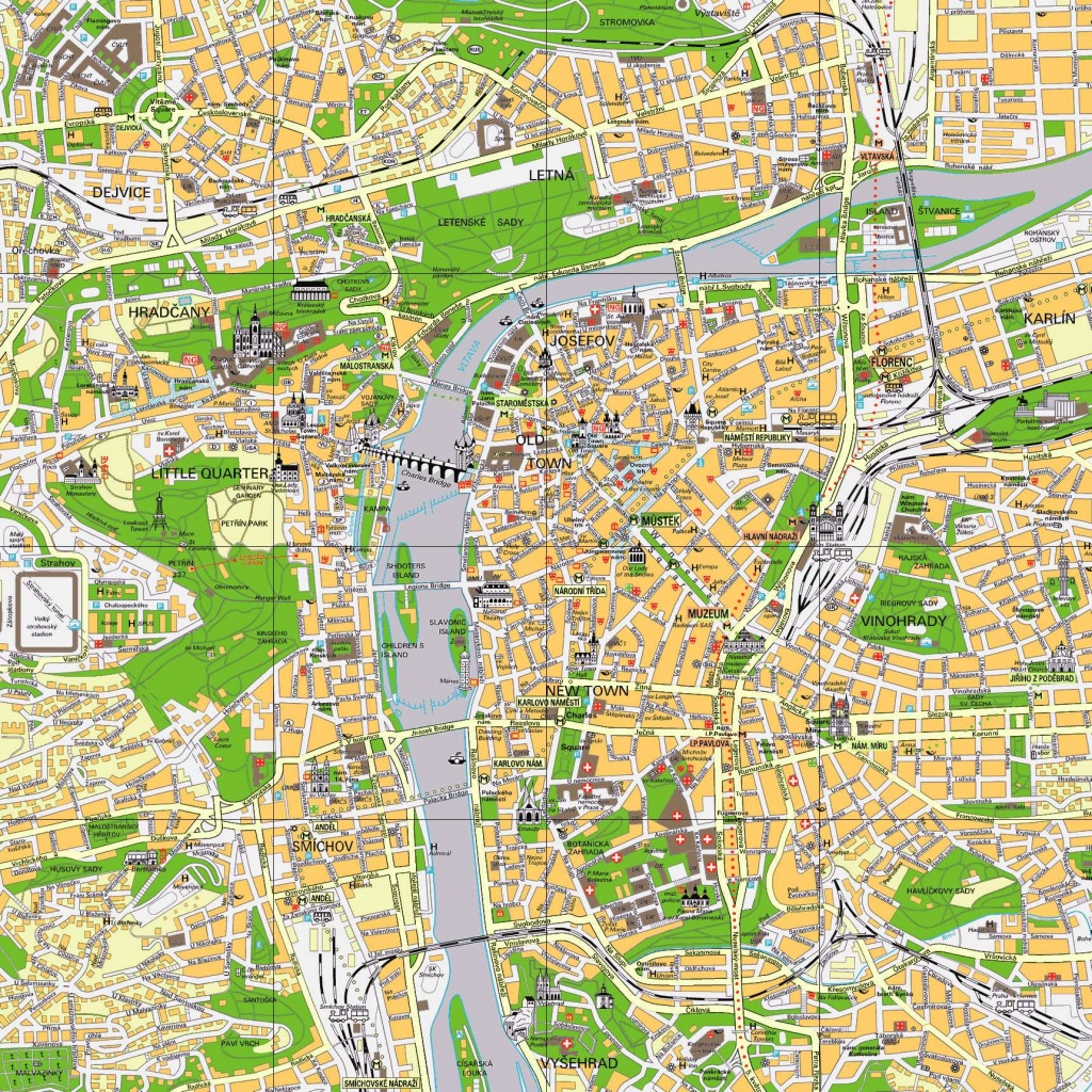 Large Prague Maps For Free Download And Print | High-Resolution And - Printable Map Of Prague City Centre