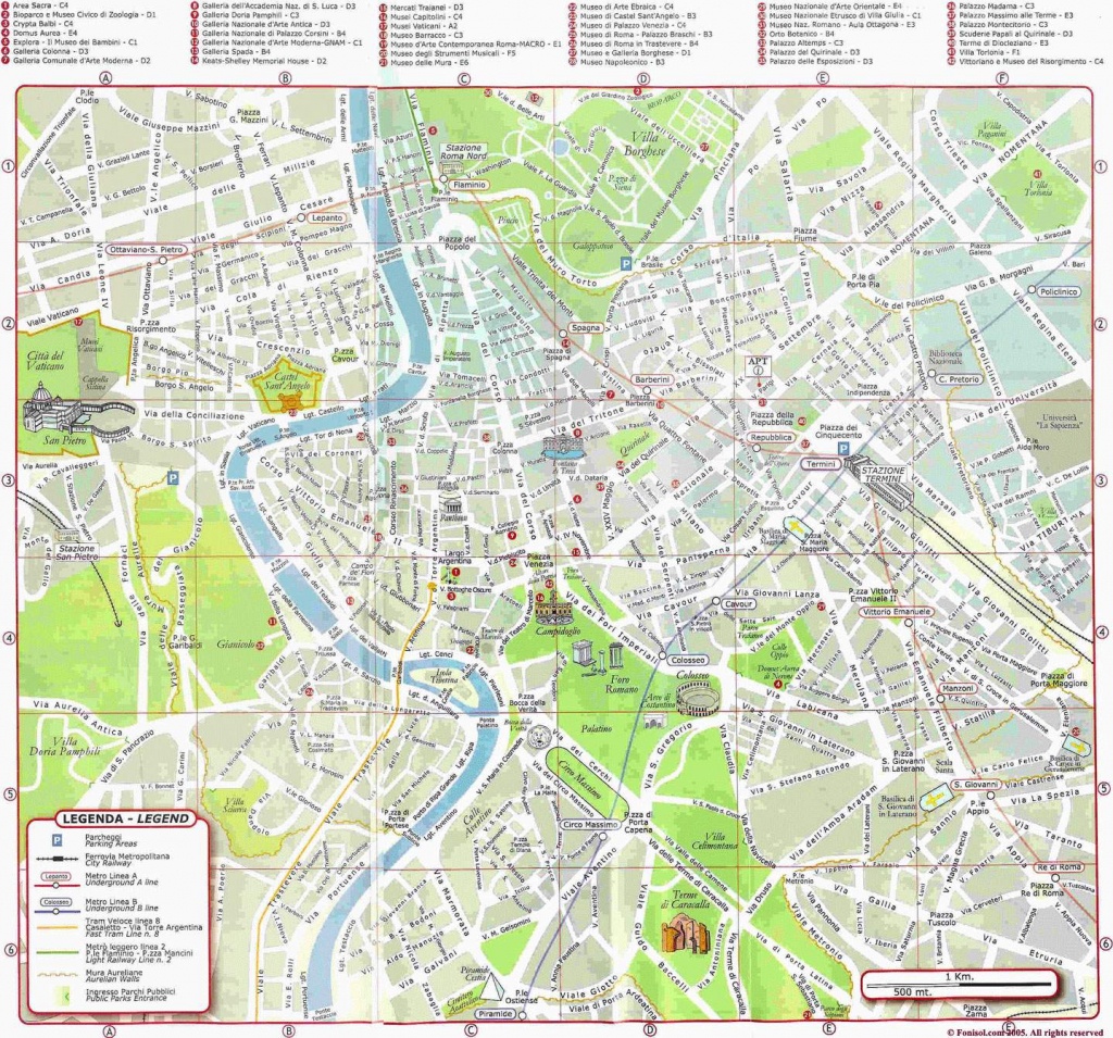 Large Rome Maps For Free Download And Print | High-Resolution And - Street Map Of Rome Italy Printable