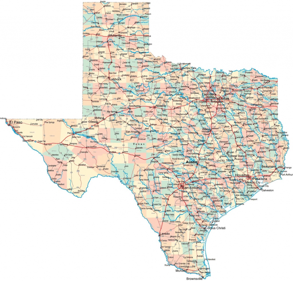 Large Texas Maps For Free Download And Print | High-Resolution And - Giant Texas Wall Map