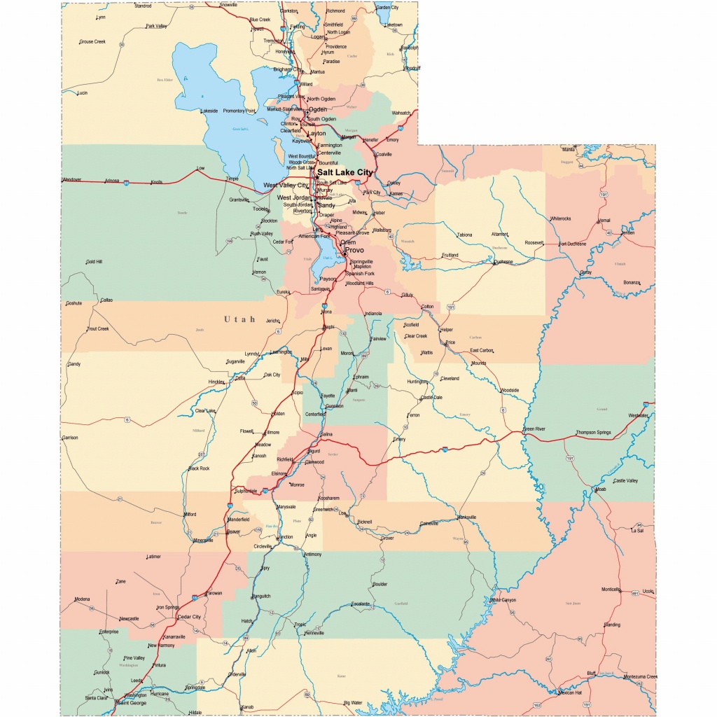 Large Utah Maps For Free Download And Print | High-Resolution And - Utah State Map Printable