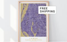 Largo Map Print In Purple Harmony Largo Poster Largo Florida | Etsy - Harmony Florida Map