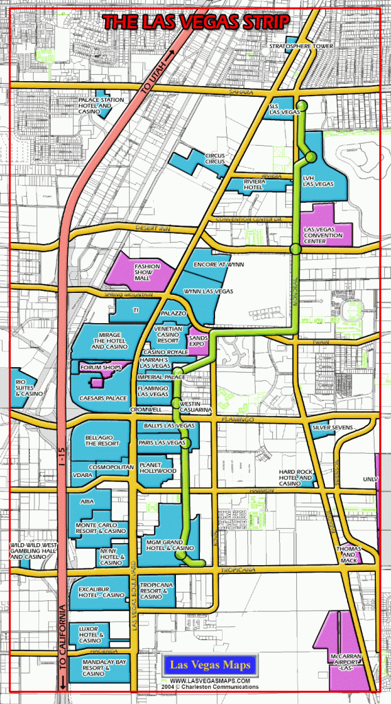 Las Vegas Maps - Las Vegas Strip Map - Map Of Las Vegas Strip 2014 Printable