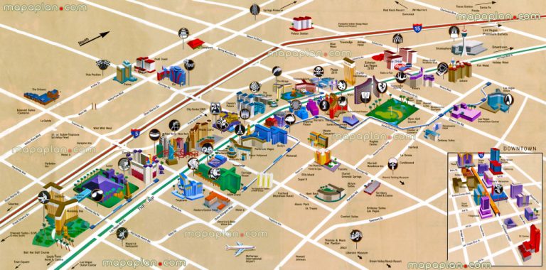 Las Vegas Maps - Top Tourist Attractions - Free, Printable City - Las