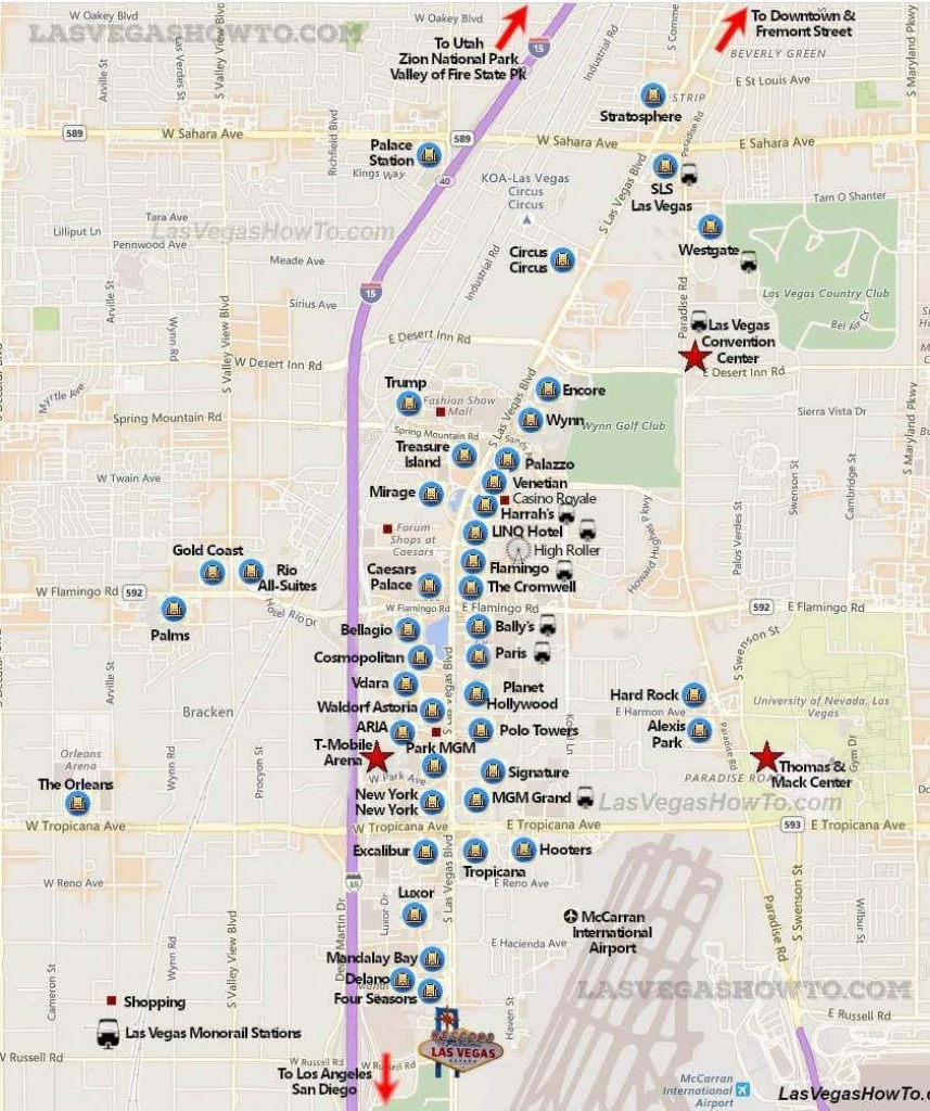 Las Vegas Strip Map (2019) | California, Etc. | Las Vegas Strip Map - Las Vegas Printable Map