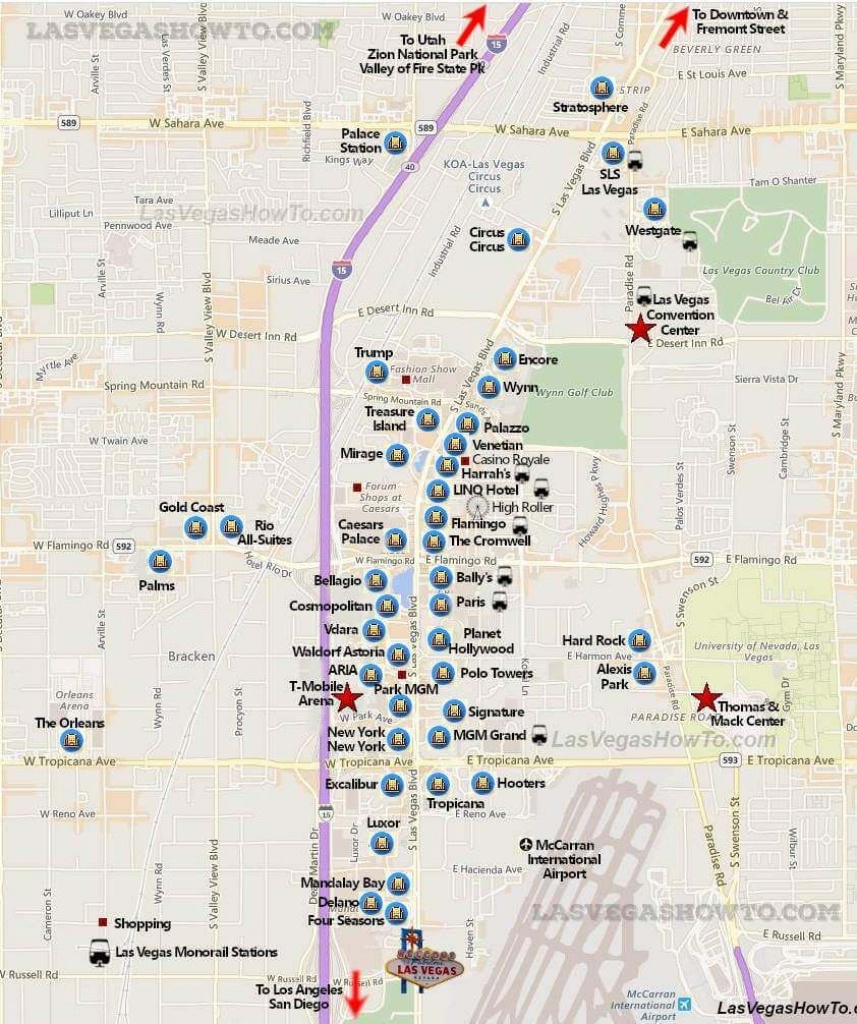 Las Vegas Strip Map (2019) | California, Etc. | Las Vegas Strip Map - Las Vegas Strip Map 2016 Printable