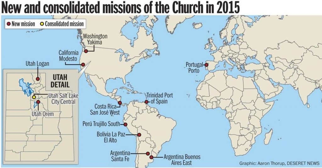 Lds Church Announces 11 New Missions 2015 Mission President California Lds Missions Map 1024x534 