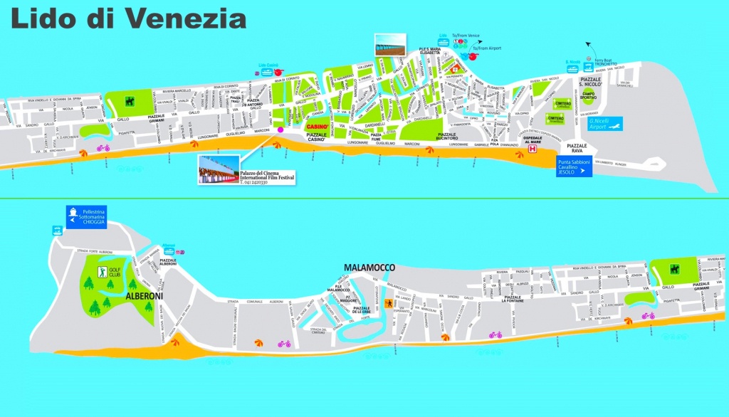 Lido Di Venezia Tourist Map - Lido Beach Florida Map