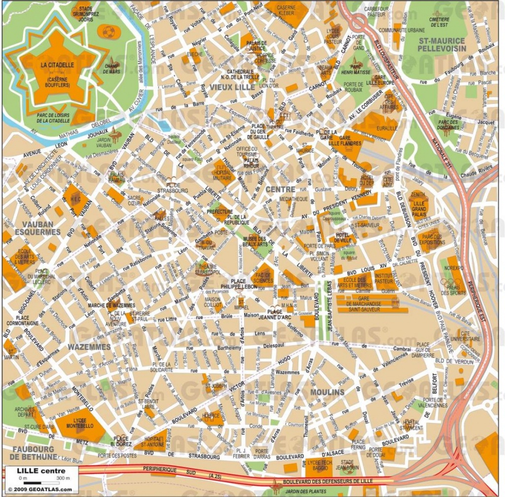 Lille Cartes - Lille Carte Pdf (Hauts-De-France - France) - Printable Map Of Lille City Centre