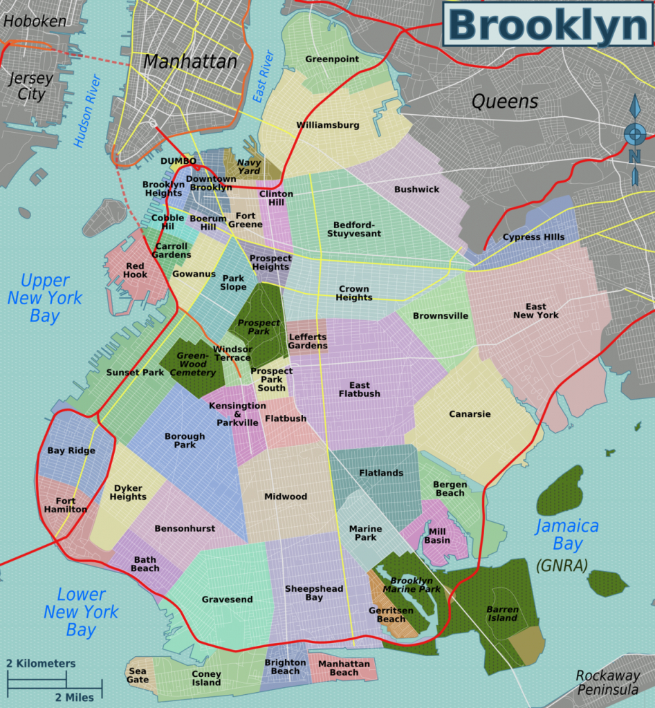 List Of Brooklyn Neighborhoods - Wikipedia - Printable Map Of Brooklyn