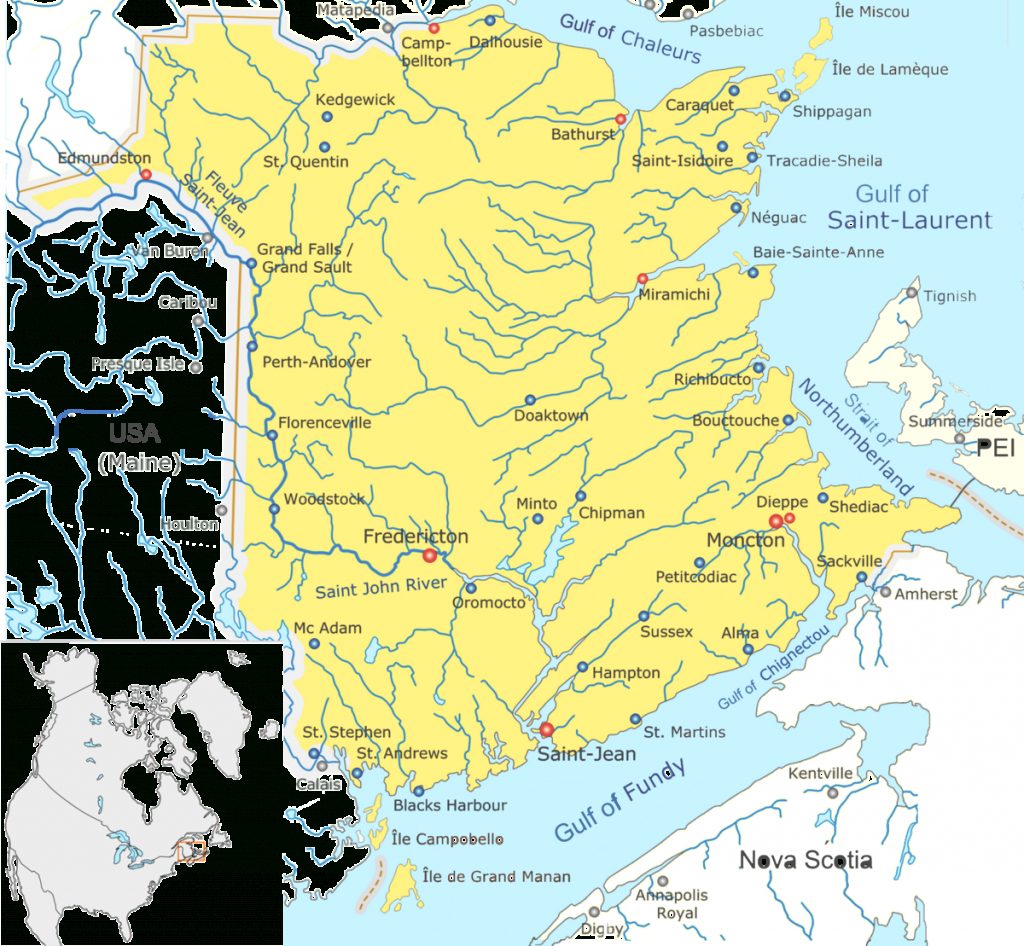 List Of Cities In New Brunswick - Wikipedia - Printable Map Of New ...