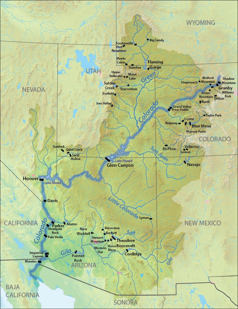 List Of Dams In The Colorado River System - Wikipedia - Colorado River Map Texas