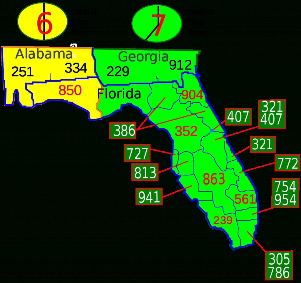 List Of Florida Area Codes - Wikipedia - Central Florida Zip Code Map