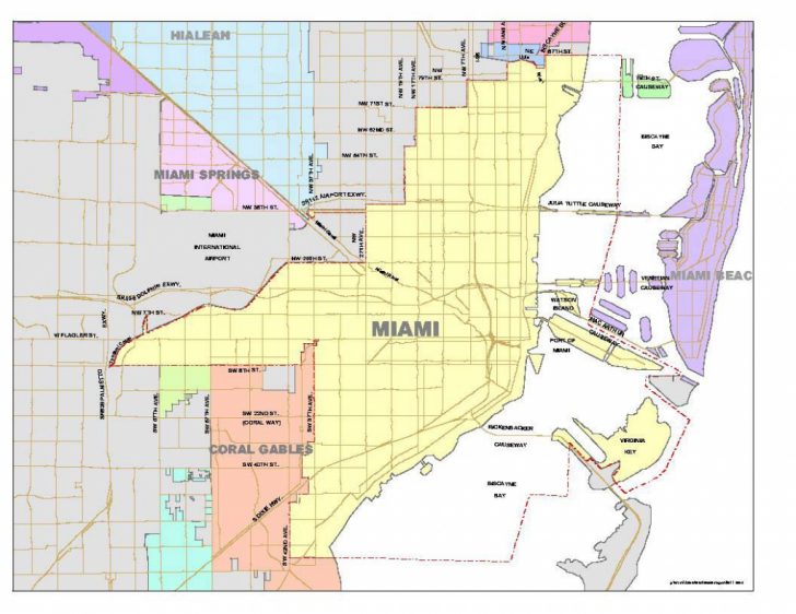 The Map Of Miami Florida