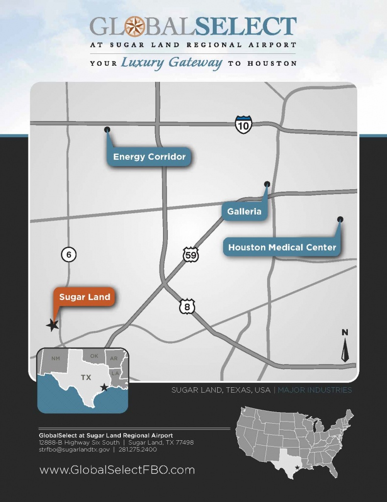 Local Area Map | Sugar Land Regional Airport - Houston Texas Map Airports