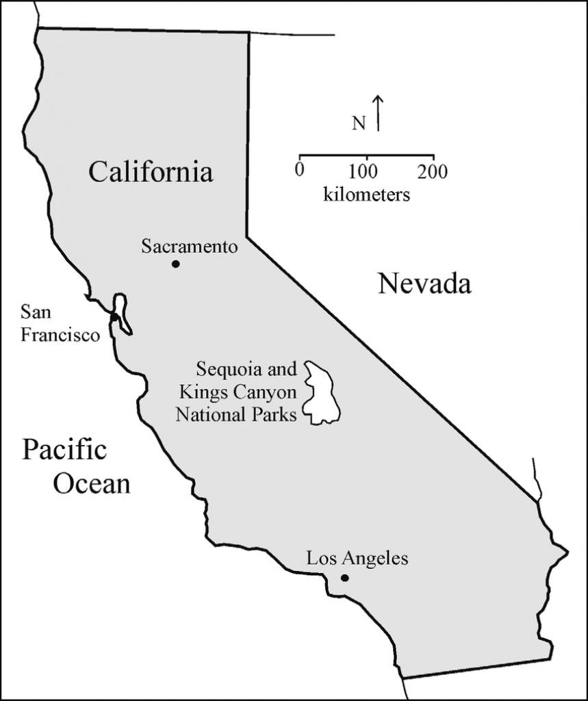 Location Map Of Sequoia And Kings Canyon National Parks, California - California National Parks Map