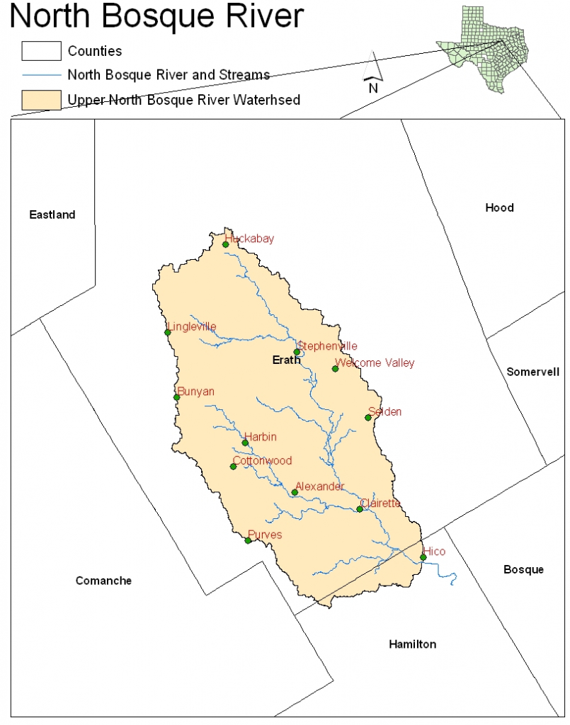 Location Upper North Bosque River Watershed With Stream Segments - Daughtry Texas Google Maps