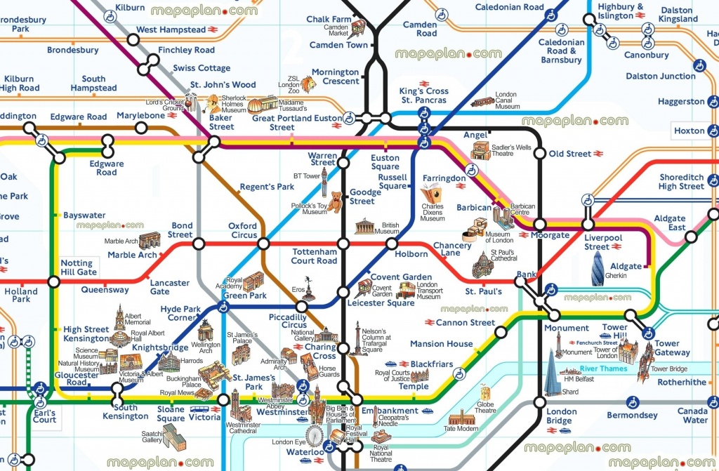 London Attraction Map With Tube – Uk Map - London Tourist Map Printable
