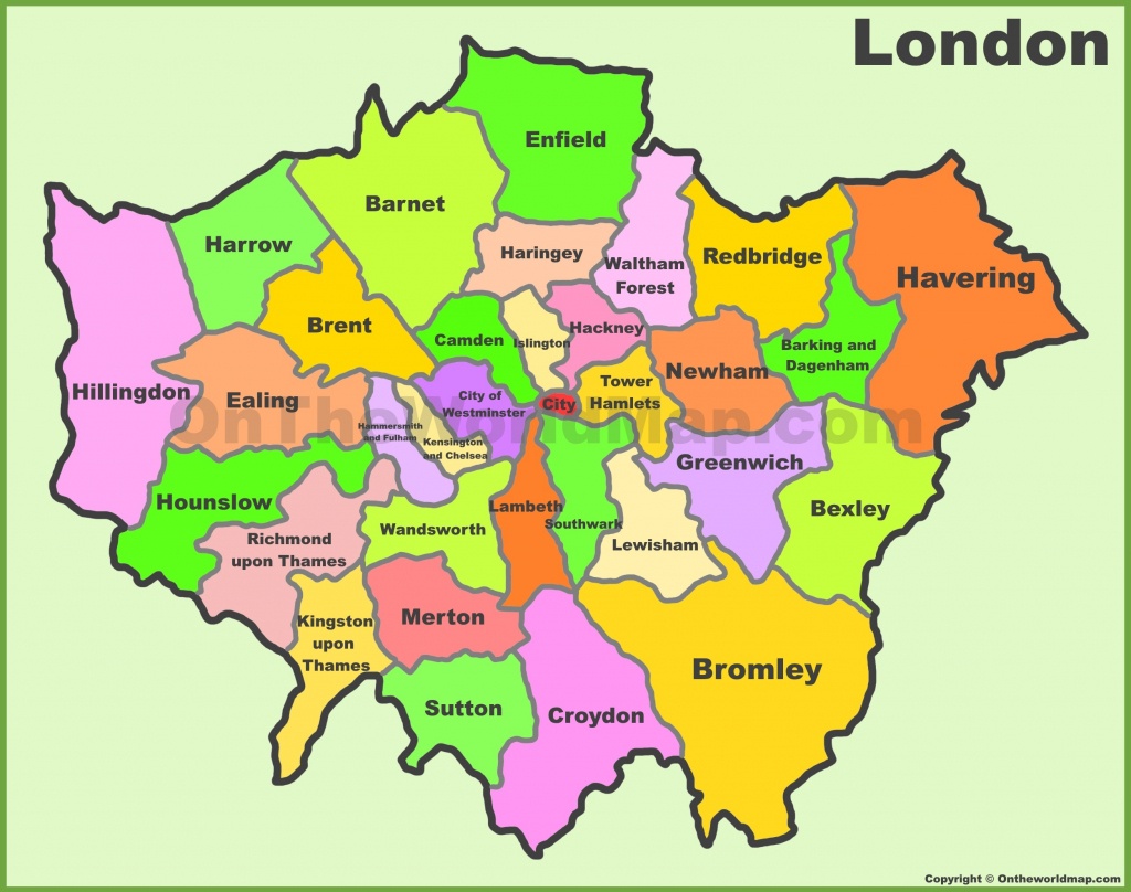 London Boroughs Map - Printable Map Of London Boroughs