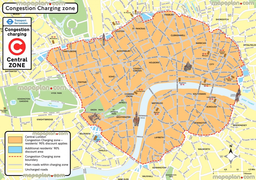 London Maps - Top Tourist Attractions - Free, Printable City Street - Free Printable Tourist Map London