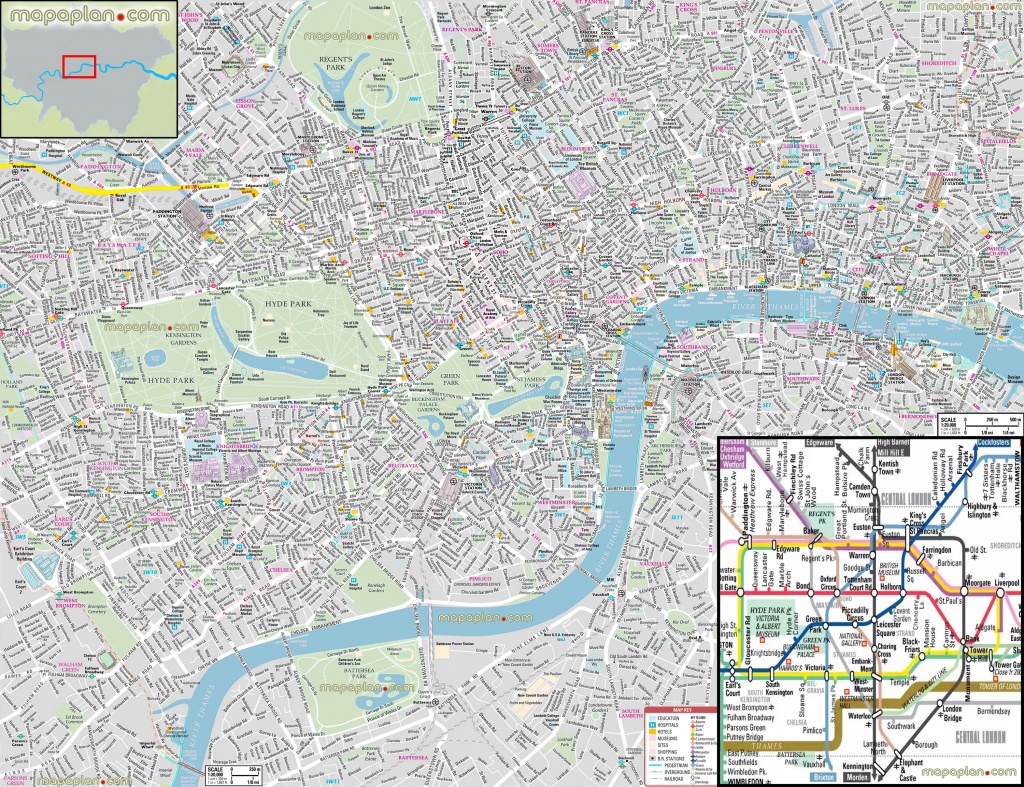 London Detailed Landmark Map London Maps Top Tourist Attractions 