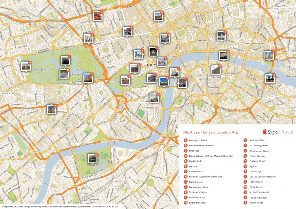 London Printable Tourist Map | Sygic Travel - Printable Map Of London With Attractions
