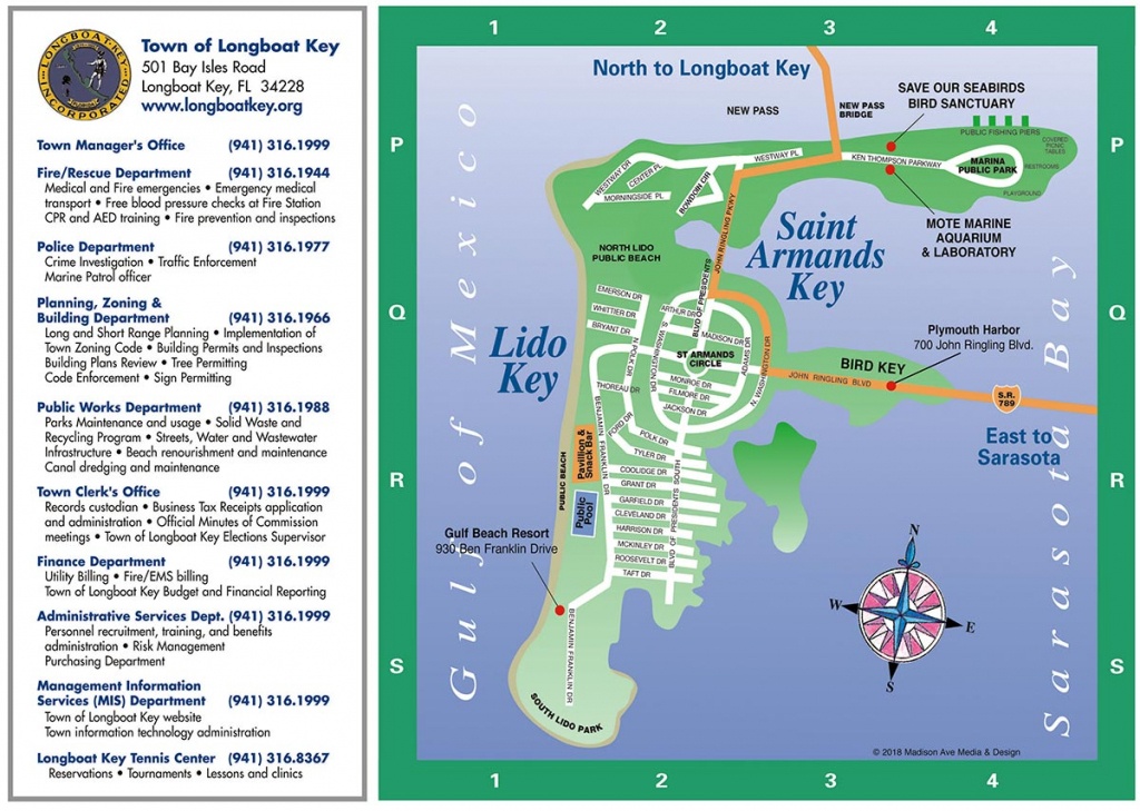 Longboat Key Map | Longboat Key Chamber Of Commerce - Lido Beach Florida Map