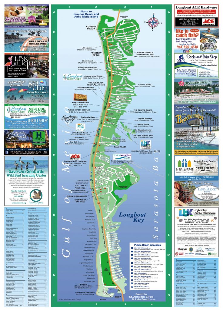 Longboat Key Map | Longboat Key Chamber Of Commerce - Lido Beach ...