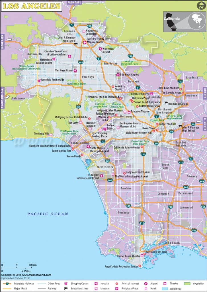Los Angeles Map, Map Of Los Angeles City, California, La Map - Map Of Los Angeles California Attractions