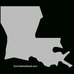 Louisiana   Map Outline, Printable State, Shape, Stencil, Pattern   Louisiana State Map Printable