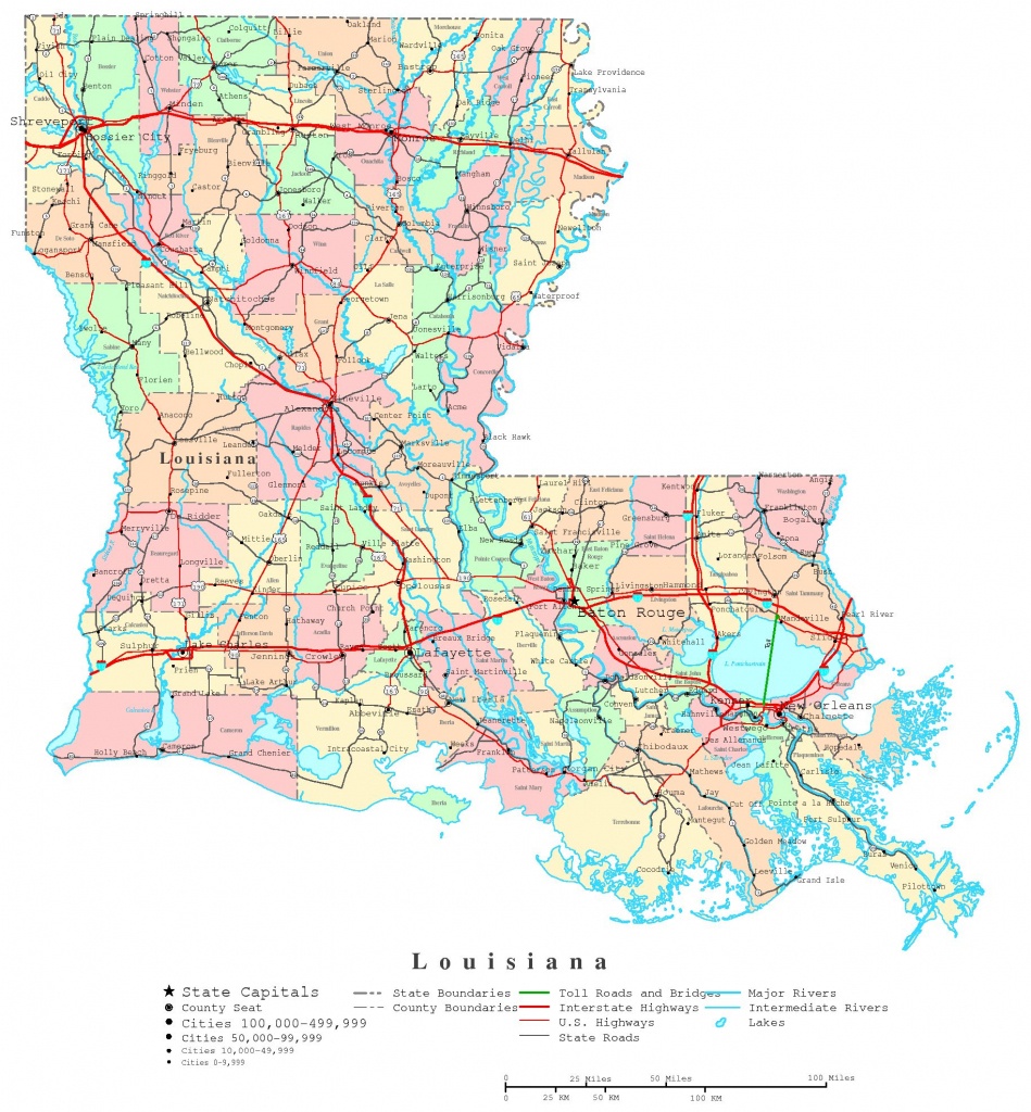 Louisiana Printable Map - Printable Map Of Louisiana