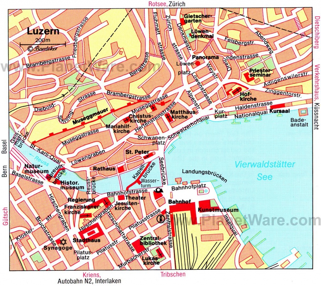 Luzern Map - Tourist Attractions | Travel | Tourist Map, Lucerne - Printable Tourist Map Of Lucerne