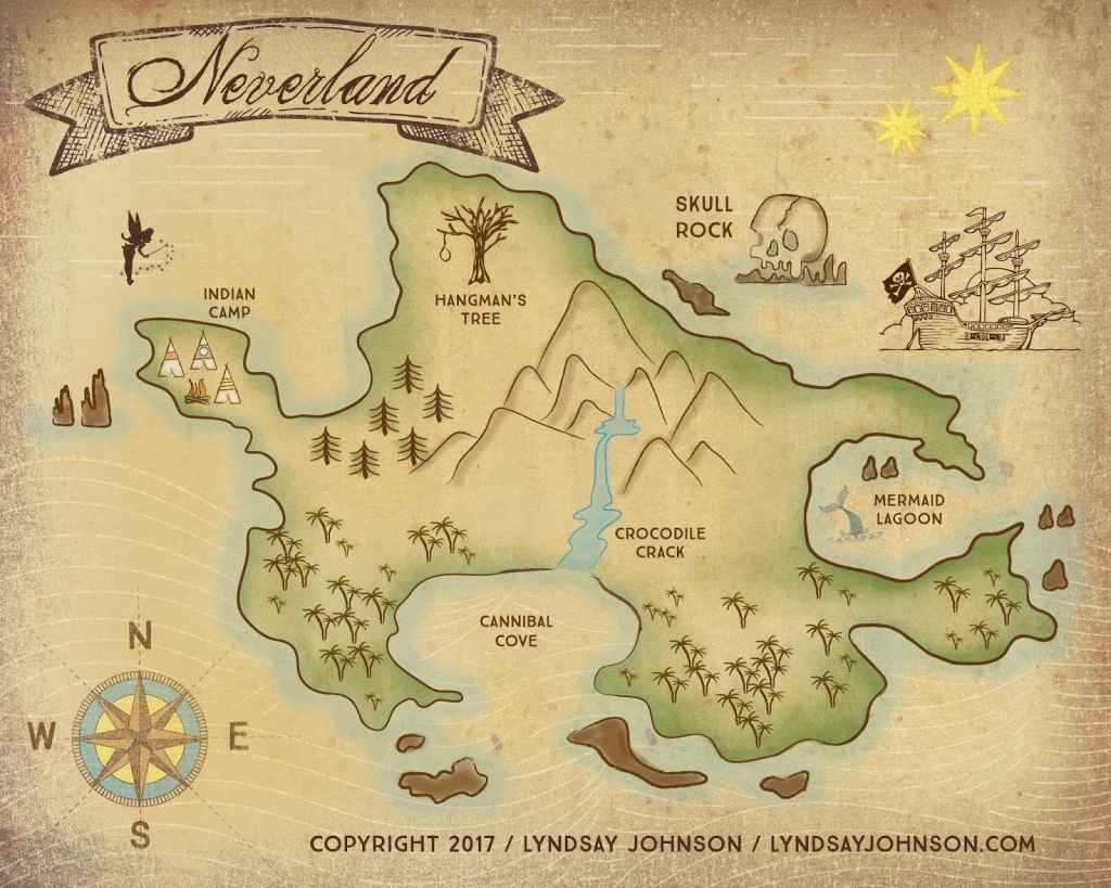 Lyndsay Johnson: Neverland Map Downloadable Print - Printable Neverland Map