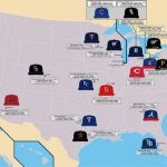 Major League Baseball: Map With All 30 Ball Clubs, Showing Each   California Baseball Teams Map