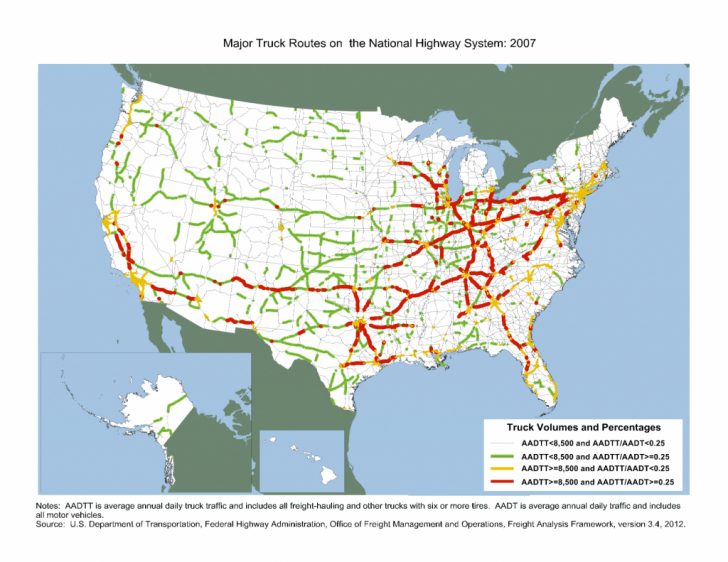 Major Truck Routes On The National Highway System: 2007 - Fhwa ...