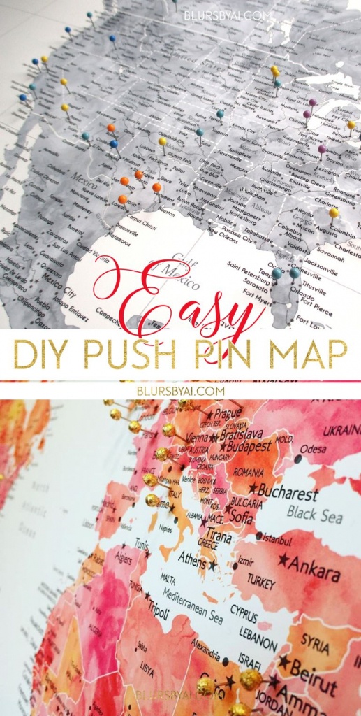 Making A Diy Travel Push Pin Map With One Of Blursbyai&amp;#039;s Printable - Printable Map With Pins