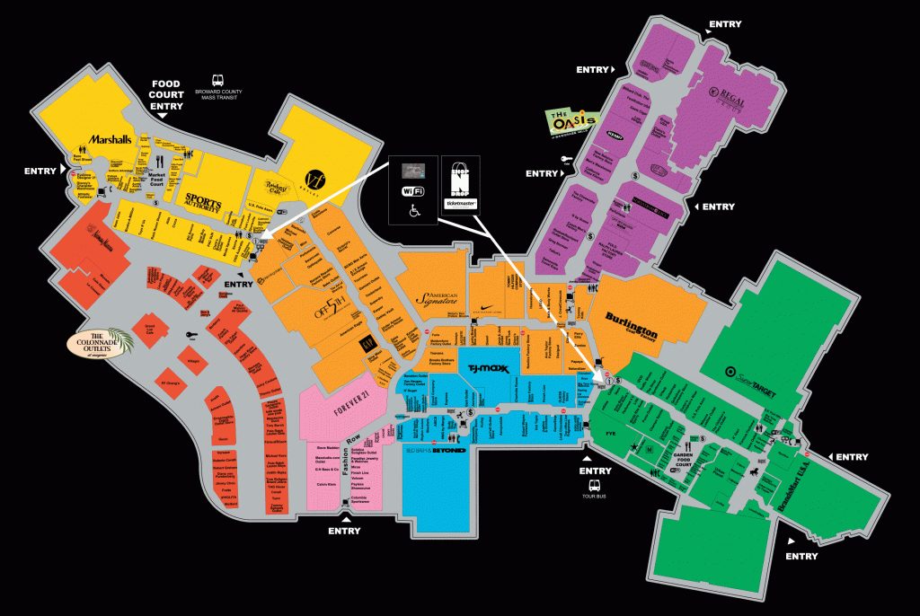 Mall Map For Sawgrass Mills®, A Simon Mall - Located At Sunrise