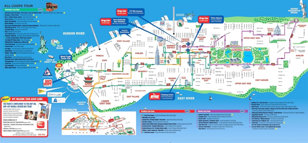 Manhattan Attractions Map And Travel Information | Download Free - Manhattan Sightseeing Map Printable