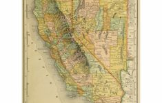 Map - California And Nevada, 1887 - Original Art, Antique Maps &amp; Prints - Antique Map Of California